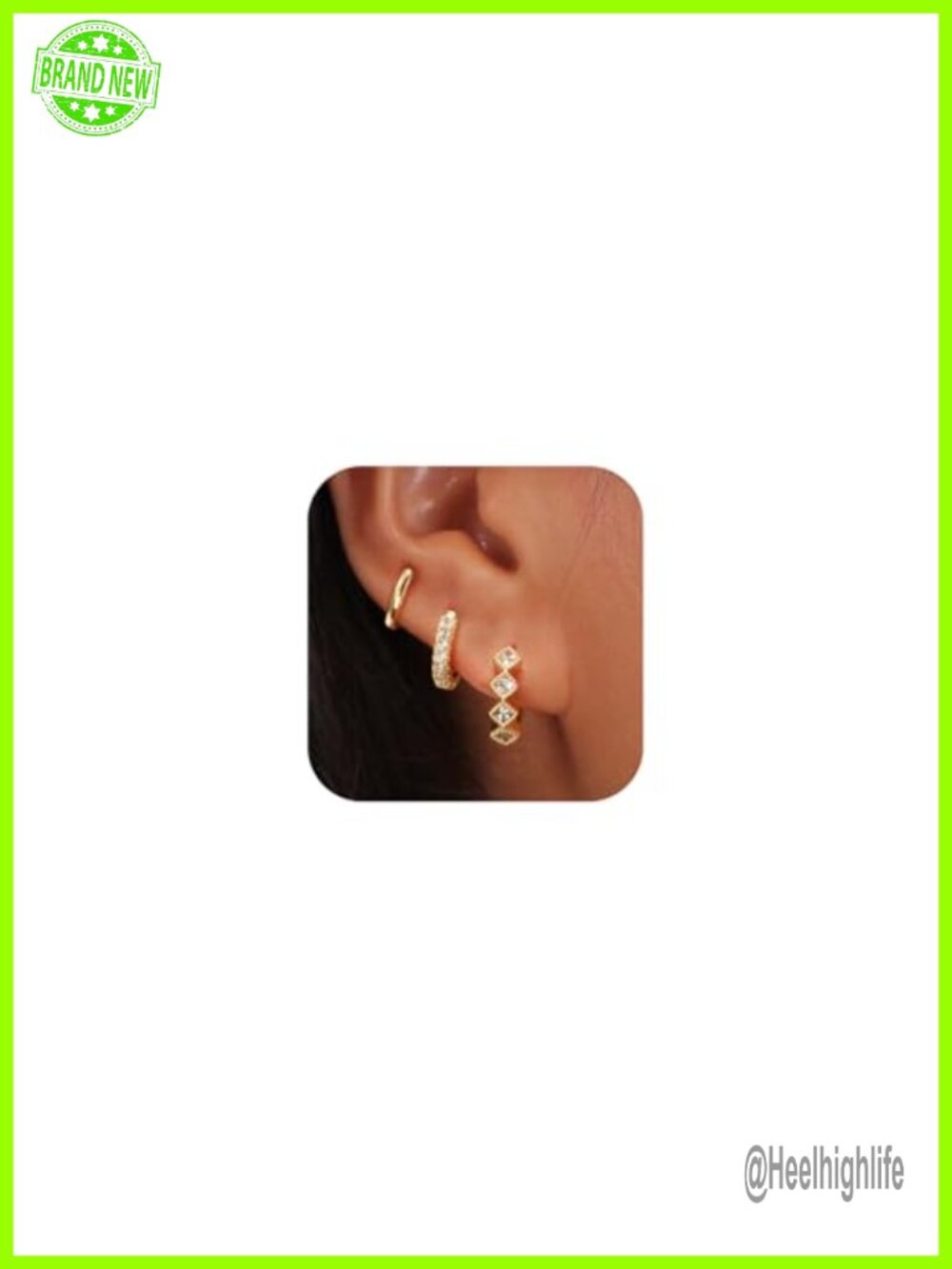14k Gold Plated Hoop Earrings Set for Women Hypoallergenic 11mm 13mm 15mm